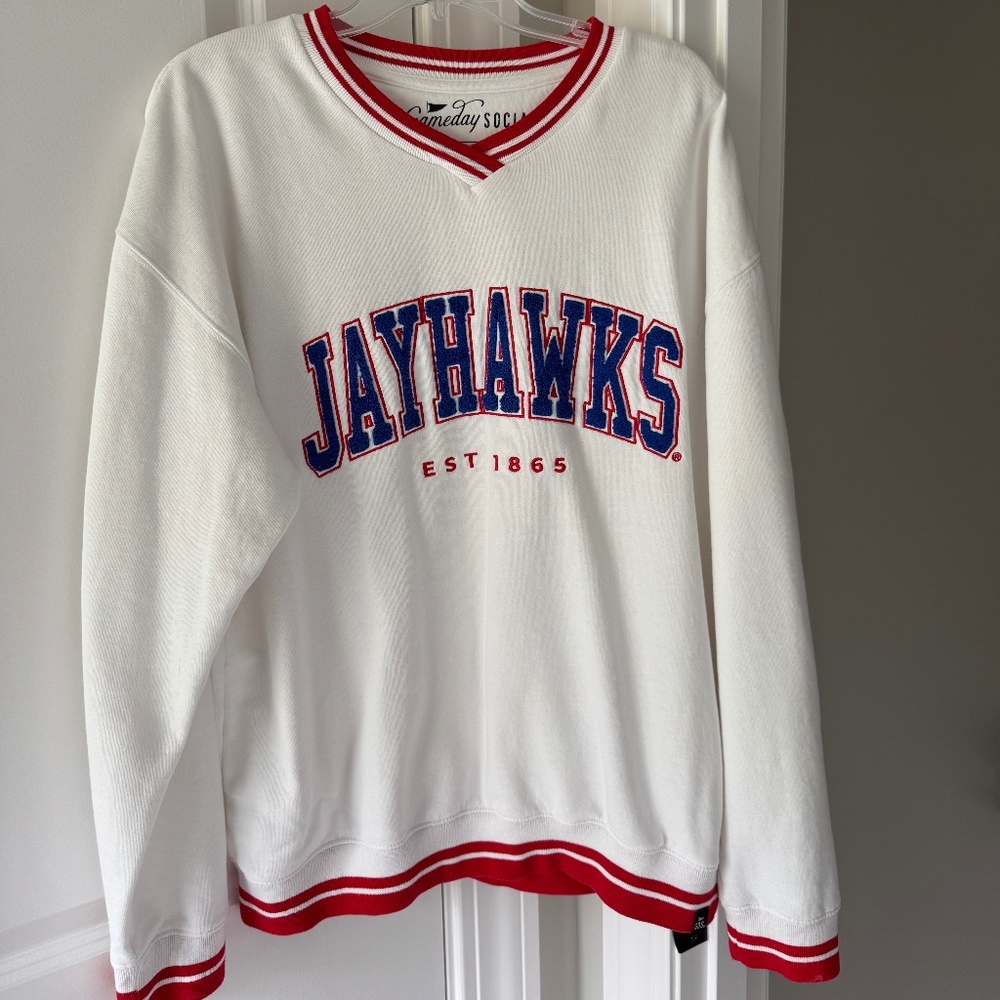 Kansas Jayhawks Sweatshirt with Chenille Letters